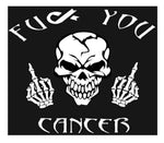 Skull Fuck Cancer Decal, Skull Fuck Cancer Sticker, Skull Car Vinyl, Skull Car Decal ,Hate Cancer Decal, Hate Cancer Sticker, Cancer Sucks