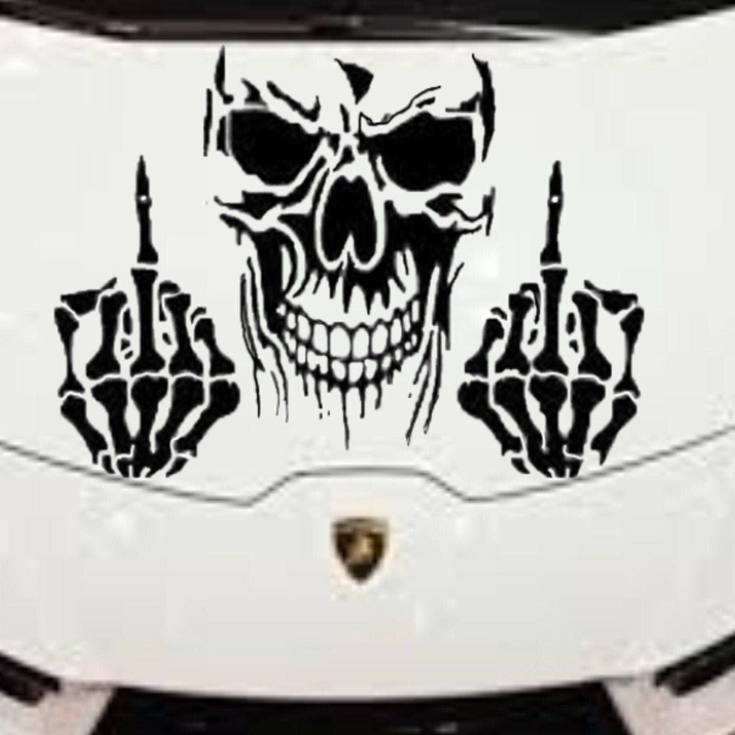 Skull with Middle Fingers Auto Accent Decal, Skulls Car Vinyl, Skull middle fingers Car Decal ,Hot Car Decal ,Car Side Decal,Car Door Decal